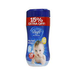 تصویر دستمال مرطوب پاک کننده کودک دافی مناسب التهاب و سوختگی ۵۰ عدد
